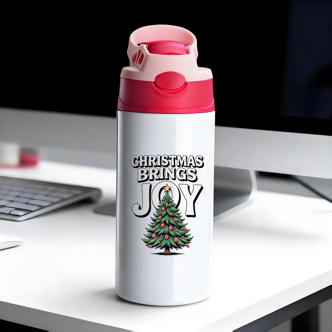 

304 Stainless Steel Insulated Cup + Cartoon Christmas Tree Straw Cup Kids Creative Water Bottle Christmas Gift Selection