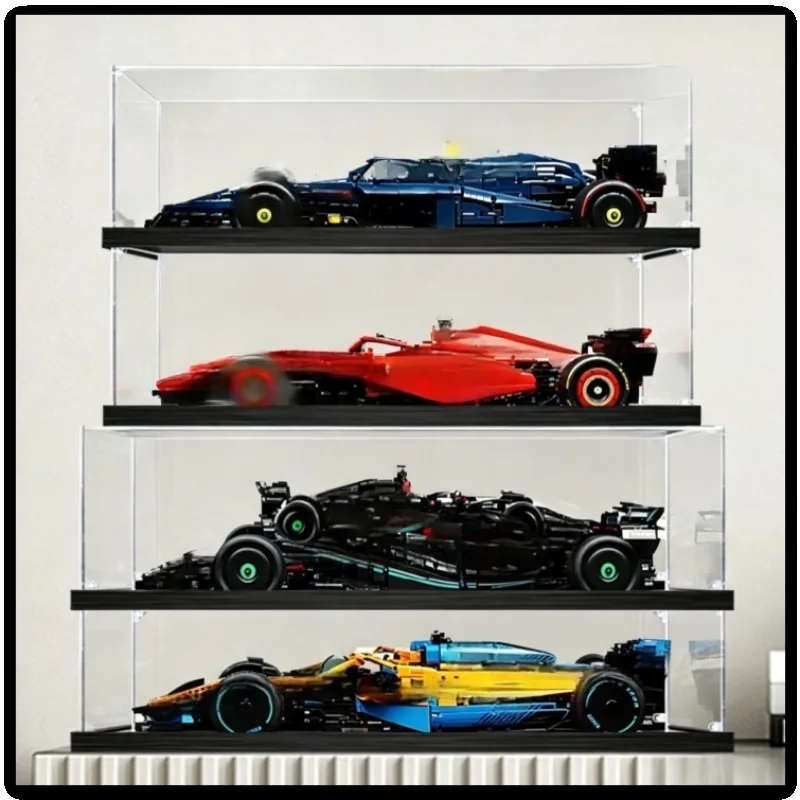High Transparent Display Box for Lego 42141 42171 Super Racing Car, Building Blocks Storage Case ,model not included.
