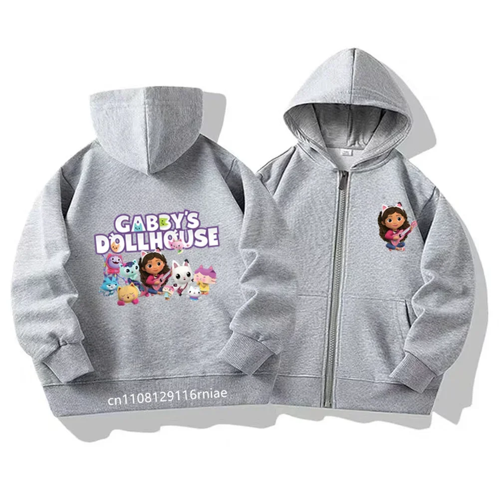 Gabbys بيت الدمية هوديي الأطفال ربيع الخريف جديد الاطفال معاطف طويلة الأكمام الفتيان Gabbys القطط البلوز الفتيات ملابس كاجوال #4