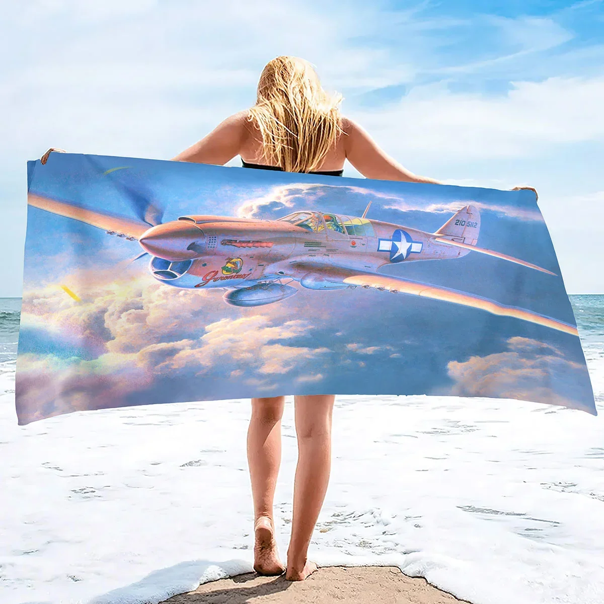 تحلق طائرة منشفة الشاطئ حساسة ستوكات الاطفال الفتيان منشفة استحمام في الهواء الطلق شاطئ البحر بطانية ناعمة غرفة المعيشة ديكور المنزل السباحة #2