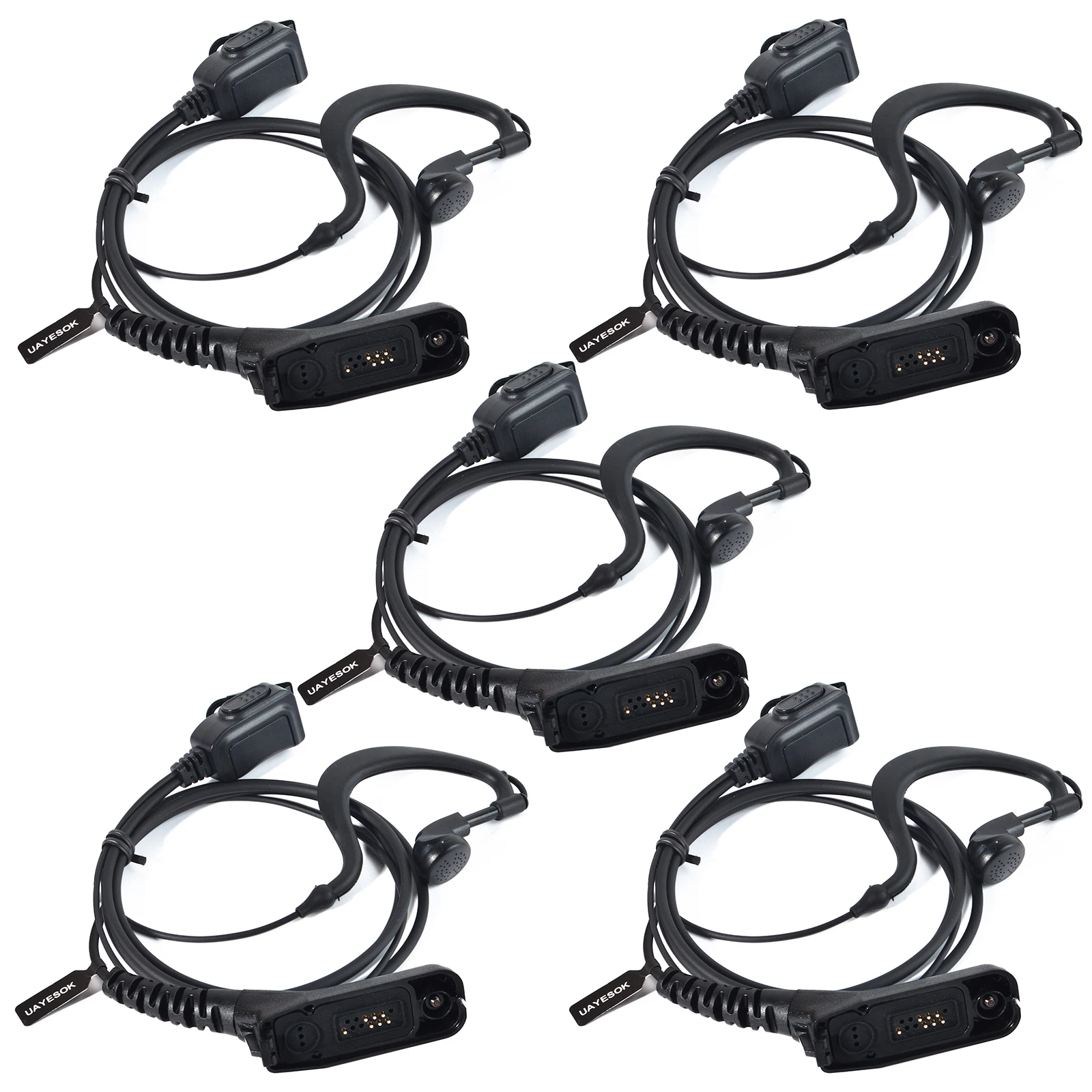 APX 6000 Earpiece XPR 7550e Headset G Shape with Mic PTT for Motorola Radios APX 8000/7000/4000 XPR 7350e/7580e/7380e/7550/7350 view 2