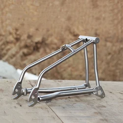 Modified Titanium Alloy Flat-Mounted Disc Brake Rear Fork, Folding Bike Triangle