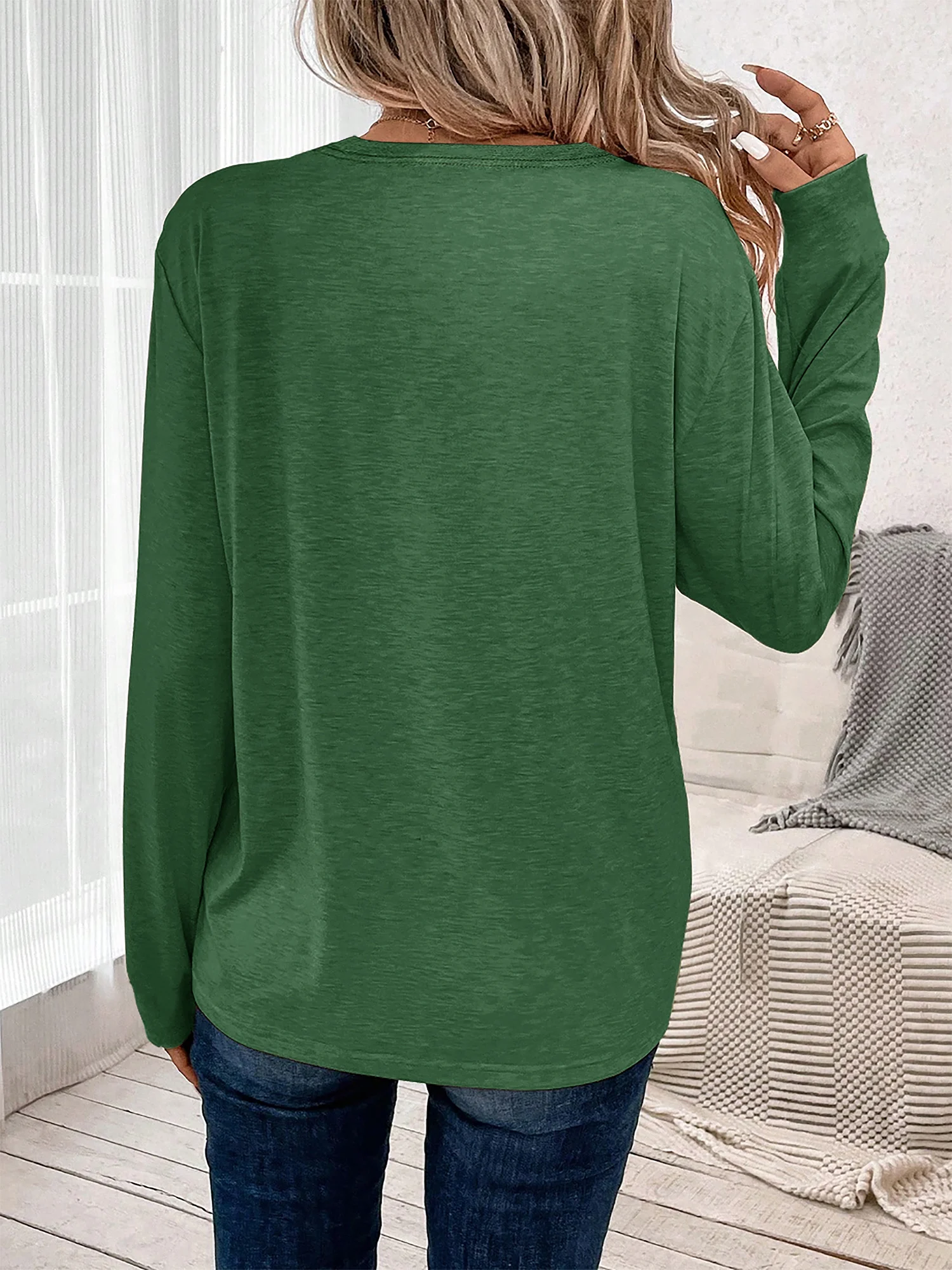 Women's Halloween Long Sleeve Tee - Cute Soft Horror Vintage Truck with Pumpkins Print, Funny Spooky Gift, Cozy Casual Athletic Vacation Top, Crew Neck, US Local Shipping