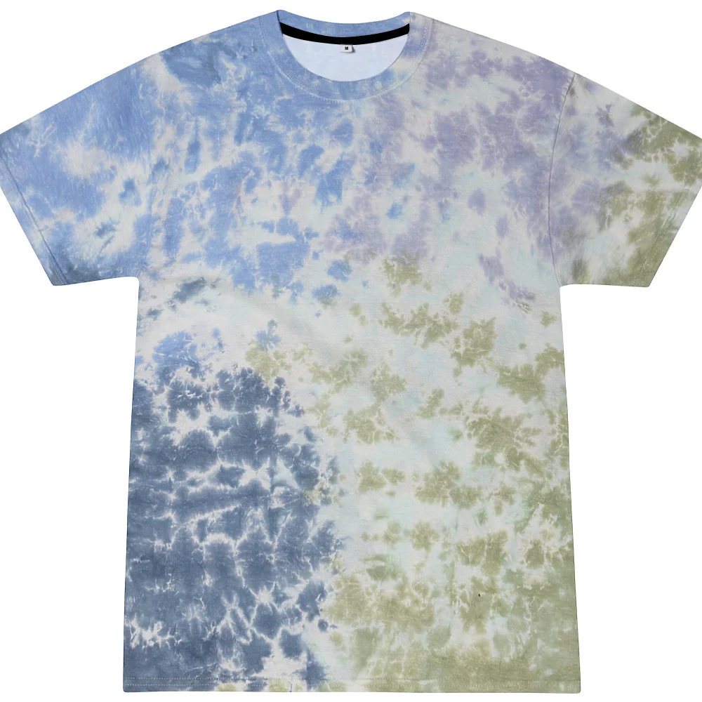 100% القطن جودة عالية العلامة التجارية الجديدة التعادل صبغ تي شيرت مطبوع الباتيك قوس قزح ثلاثية الأبعاد طباعة المتضخم تيز الاطفال موضة للجنسين بلايز عادية