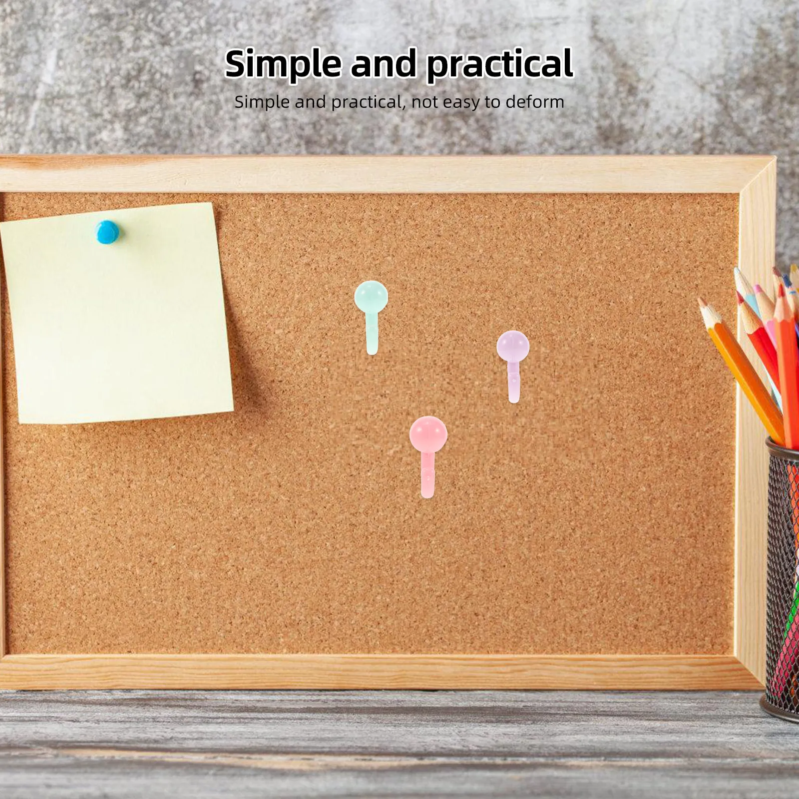 

50Pcs Stylish Macaron Colored Hook Push Pins for Office Classroom Home Bulletin Board Corkboard Map Calendar Decoration Thumb