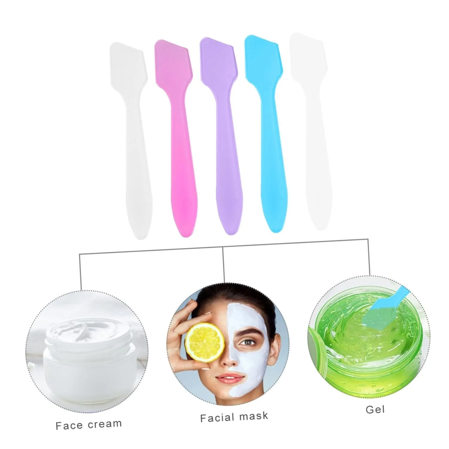 Portable Makeup Accessory Set of 10, Random Color Mask Stirring Spoons, Small Cosmetic Scoops for Facial Mask Blending & Use - Detail 1