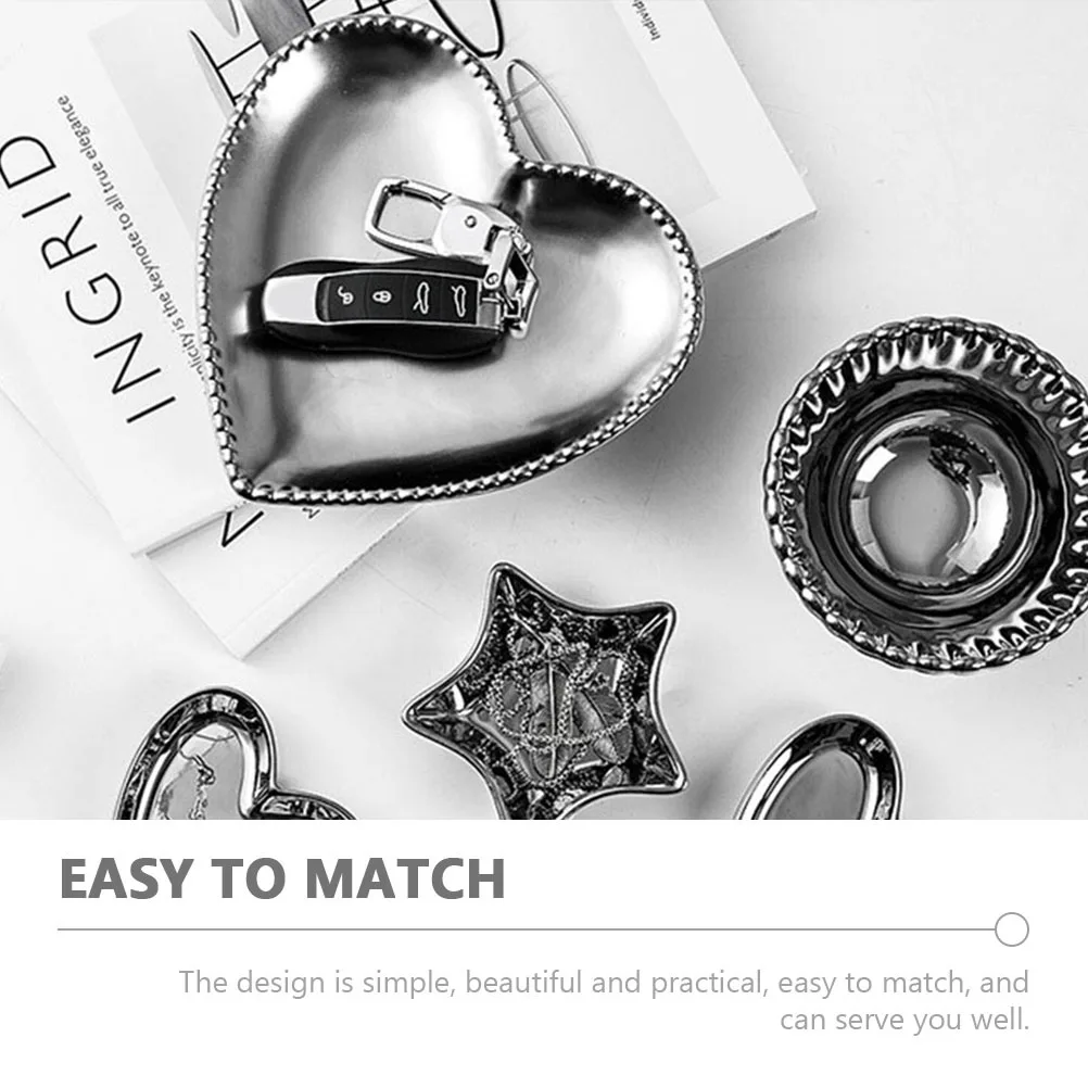 Ceramic Heart Jewelry Storage Dish Elegant Luxury Jewelry Organizer Tray Ring Necklace Holder Display Heart Shape Dish
