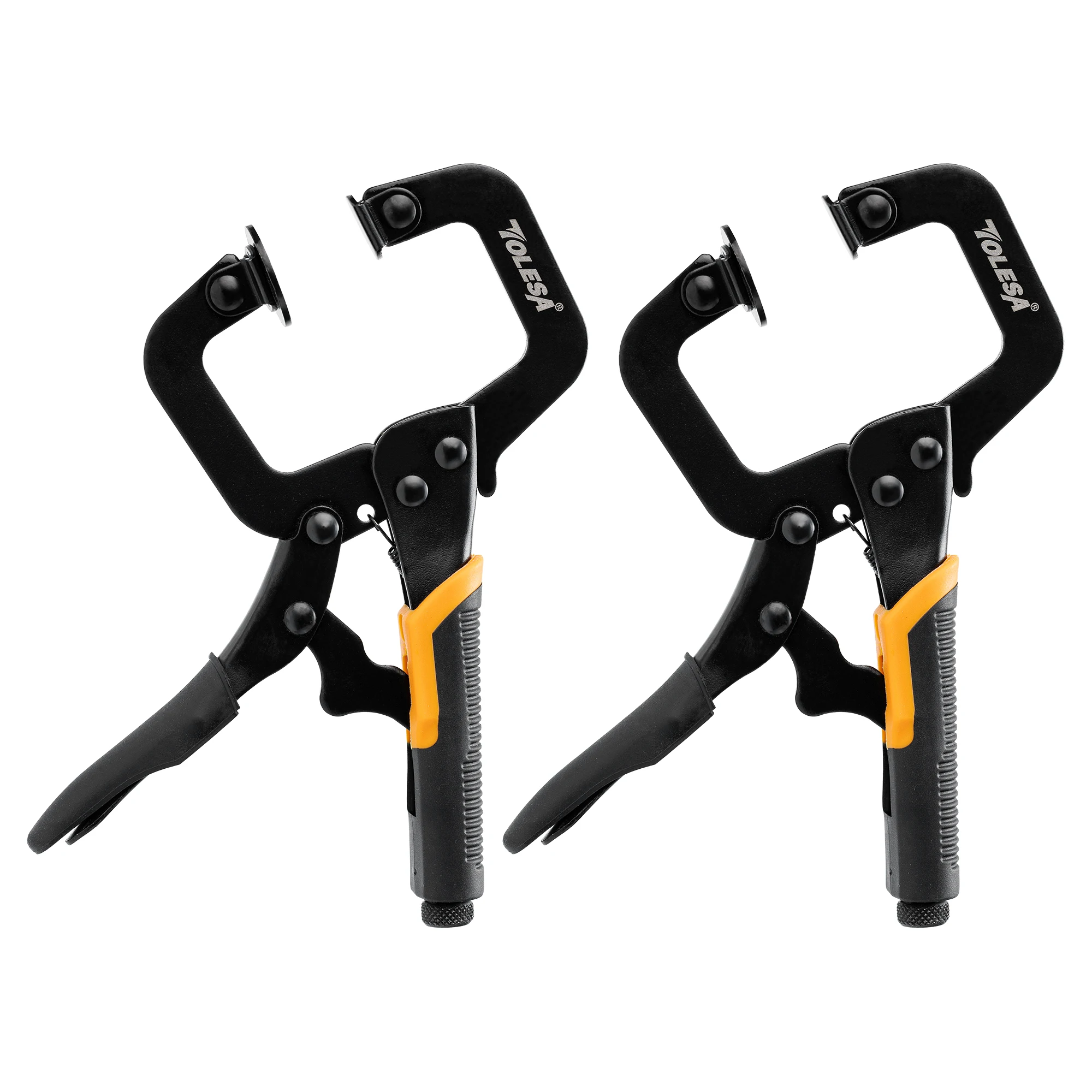 TOLESA 2Pcs 11-Inch Metal Face Clamps Woodworing Heavy Duty C Clamps Adjustable Pocket Hole Clamp Quick Release Hand Tools