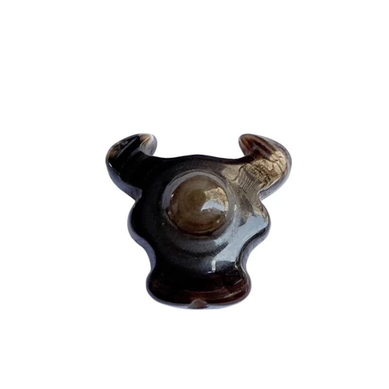 Natural Agate Raw stone Carving Bull Head Shaped With Sky Eyes Men's& Women's Jewelry Bracelet Necklace Accessories