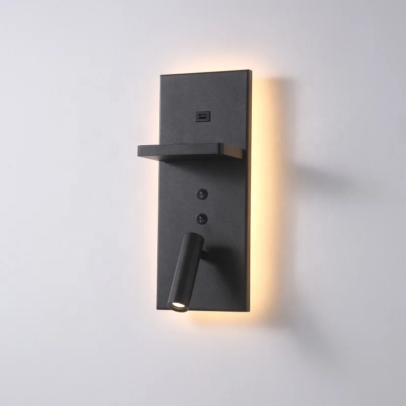 Modern Surface Mount White Hotel Bedroom Bedside Bed Reading Light