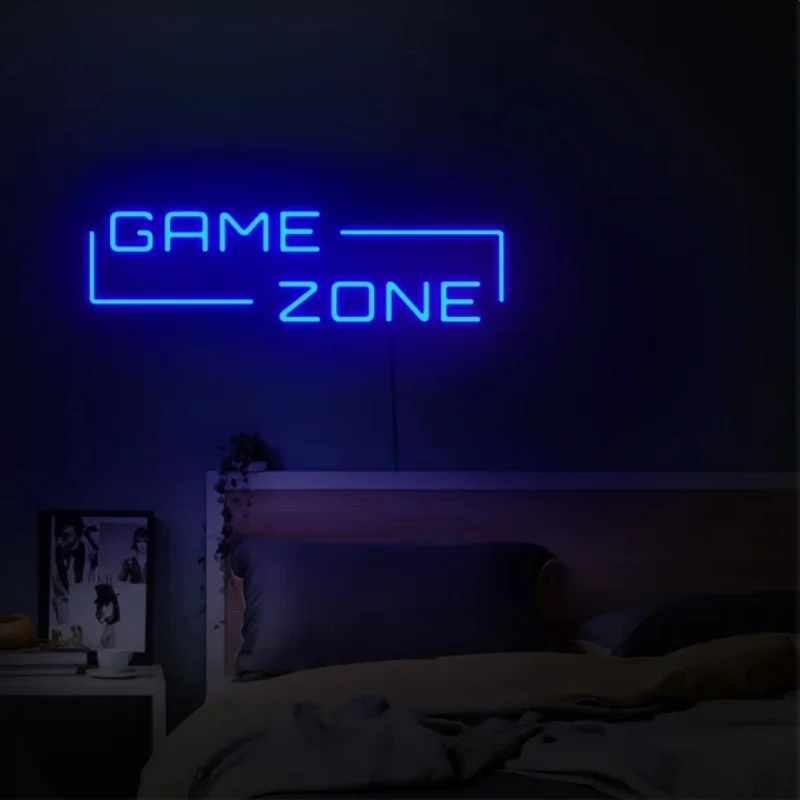 Game Zone Neon Sign Gaming Led Neon Light Signs for Wall Decor Party Decor Bedroom Gaming Room Wall Lightup Sign USB Neon Lamp