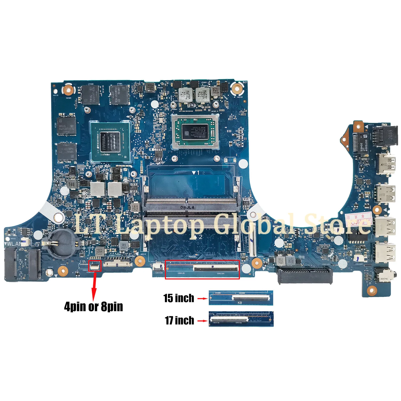 Imagem -02 - Placa-mãe para Laptop lt Fx505dt para Asus Fx705dt Fx95dt Fx95d Fx505d Fx505dd Fx705d R53500h R7-3750h Cpu Gtx1650