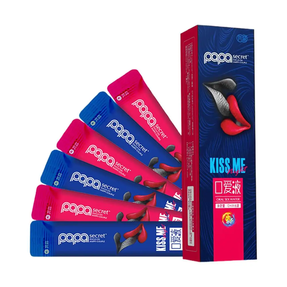 6 قطعة المياه النظيفة عن طريق الفم قبل اللسان السائل زيوت التشحيم نكهة اللعوب مثيرة زيوت التشحيم الفراولة الخوخ الجنس لعب للأزواج