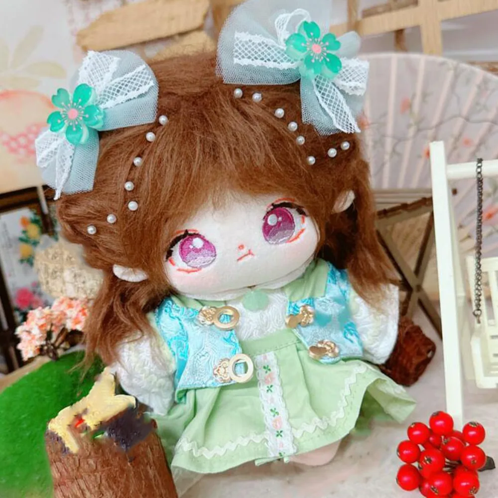 

Зеленое платье, хлопковая кукольная одежда 20 см, наряд в китайском стиле, хлопковая кукольная одежда, кавайная мини-одежда для кукол, детский подарок