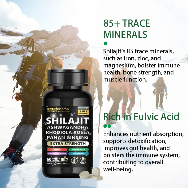 Ultimate 8-in-1 Shilajit Supplements for Health, Vitality, Size, Stamina