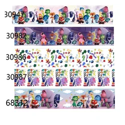 5Yards Disney Cartoon Inside Out 2 Ribbons Printed Grosgrain Ribbon 75mm for Hairbows DIY Gift Party Accessories Craft Materials