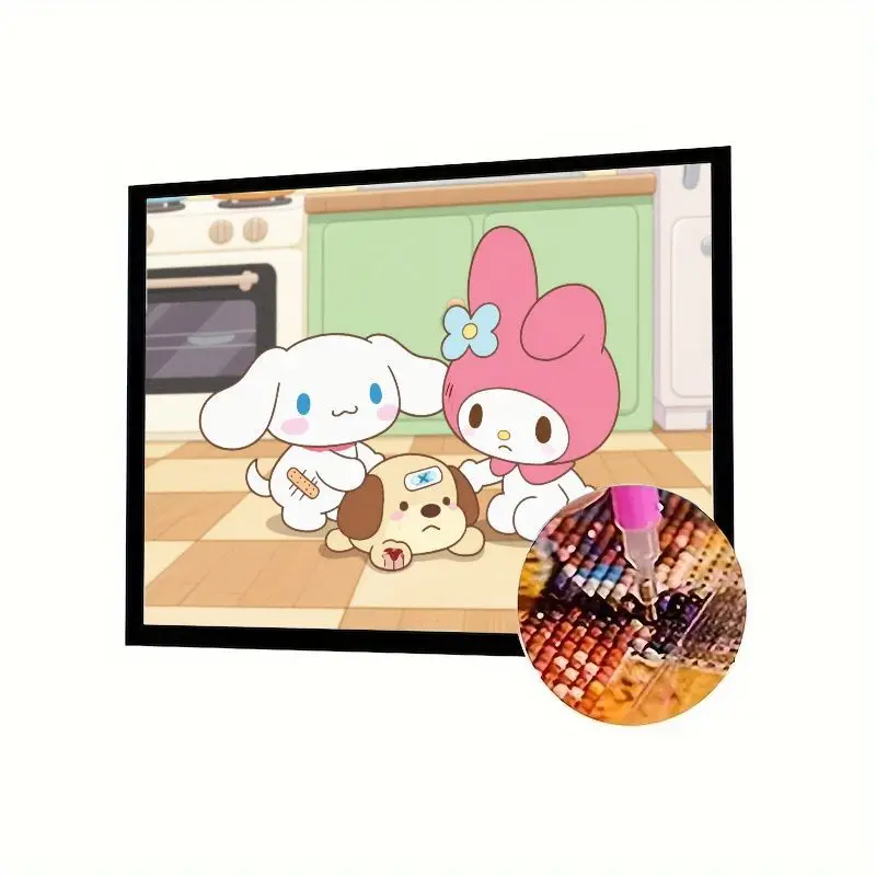 

1 шт. Sanrio Cinnamoroll My Melody & Friends Caring For Injured Puppy 5D DIY Full Drill Набор алмазной живописи - Очаровательный мультфильм Pe