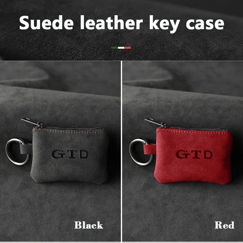 Suede Leather Car Key Case Full Cover Protection Shell Bag Exclusive Keychain key case For toyota GR Sport Car Accessories