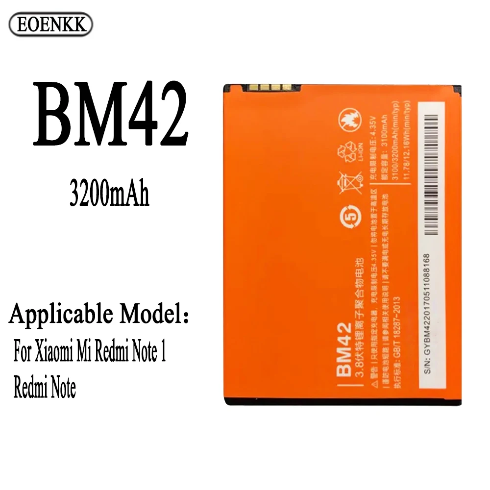 BM42 Battery For Xiaomi Mi Redmi Note 1 /Redmi Note Original Capacity Phone Batteries Bateria