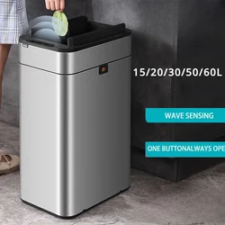 20L 30L 50L 60L Smart Trash Can Stainless Steel Kitchen Automatic Intelligent Sensor Bucket Garbage Bin Food Waste Wastebasket