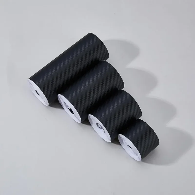 DIY Black Nano Carbon Fiber Car Tape Paste Strip Auto Door Sill Side Mirror Anti Scratch Stickers Waterproof Protection Sticker