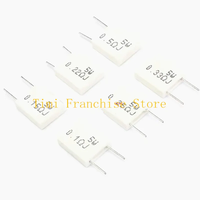 10pcs BPR56 5W 0.1 0.15 0.22 0.25 0.33 0.5 ohm Non-inductive Ceramic Cement Resistor 5W 0.1R 0.15R 0.22R 0.25R 0.33R 0.5R