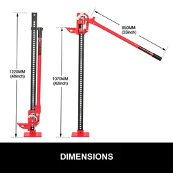 農家のトップオフロード車レスキュー、猿のクライミングロッド、油圧ジャック、オフロードの特別な農家のジャック、48インチ