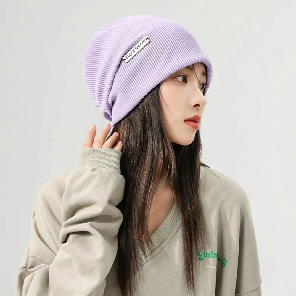 Solid Color Knitted Beanies Fashion Windproof Winter Autumn Female Beanie Caps Warmer Bonnet Ladies Casual Cap Women Men