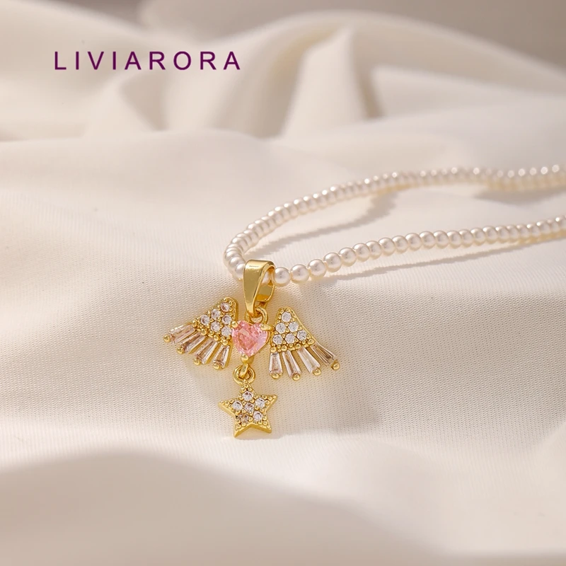 1/2/3Pcs 18K Gold Plated Brass Guardian Angel Wings Charms Pendant CZ Star Drop Guardian Angel Charms For DIY Jewelry Materials