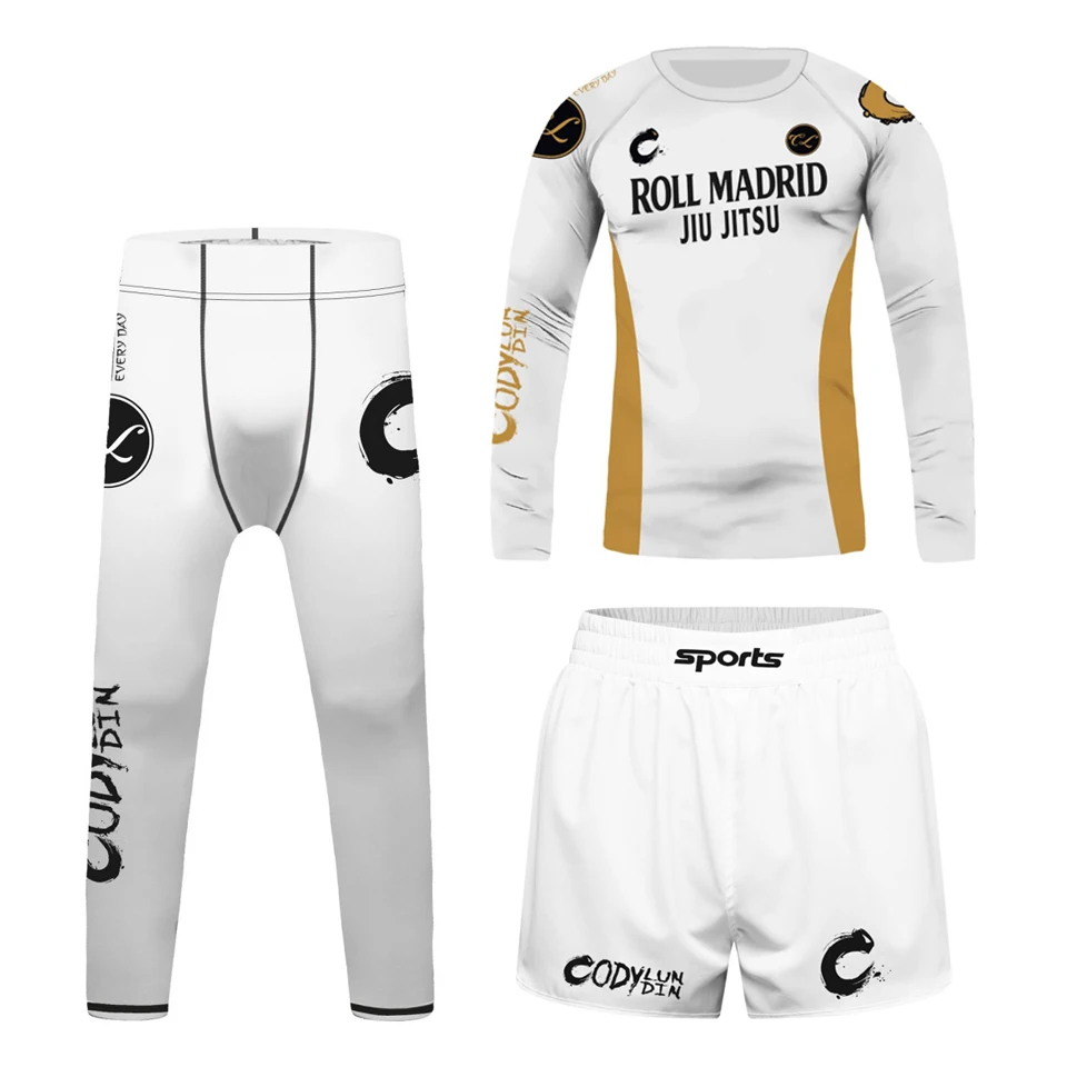 New Kid's Boxing Kimono Jiu Jitsu Mma T-shirt+Pants Sets Sport Muay Thai Shorts Bjj Rashguard Boy Gym Clothing Boxeo Sportswear