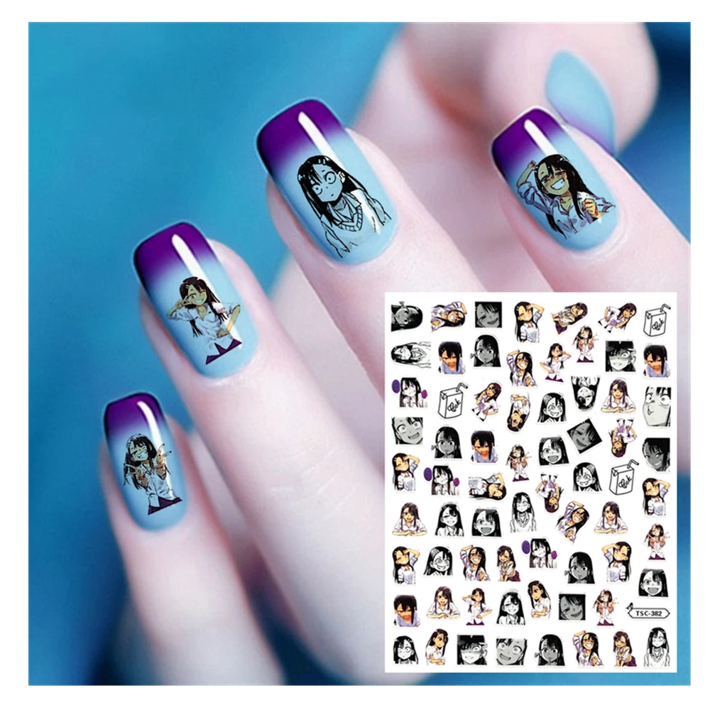 TSC-391Japanese anime cartoon character Lady Beautiful Girl 3D Back glue Nail sticker Nail decoration Nail art  Nail ornament