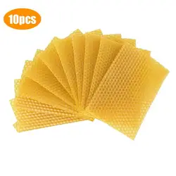 10PCS Bee Wax Foundation Bee Hive Wax Frames Base Sheets Bee Comb Honey Frame Beeswax Sheets Beekeeper Equipment