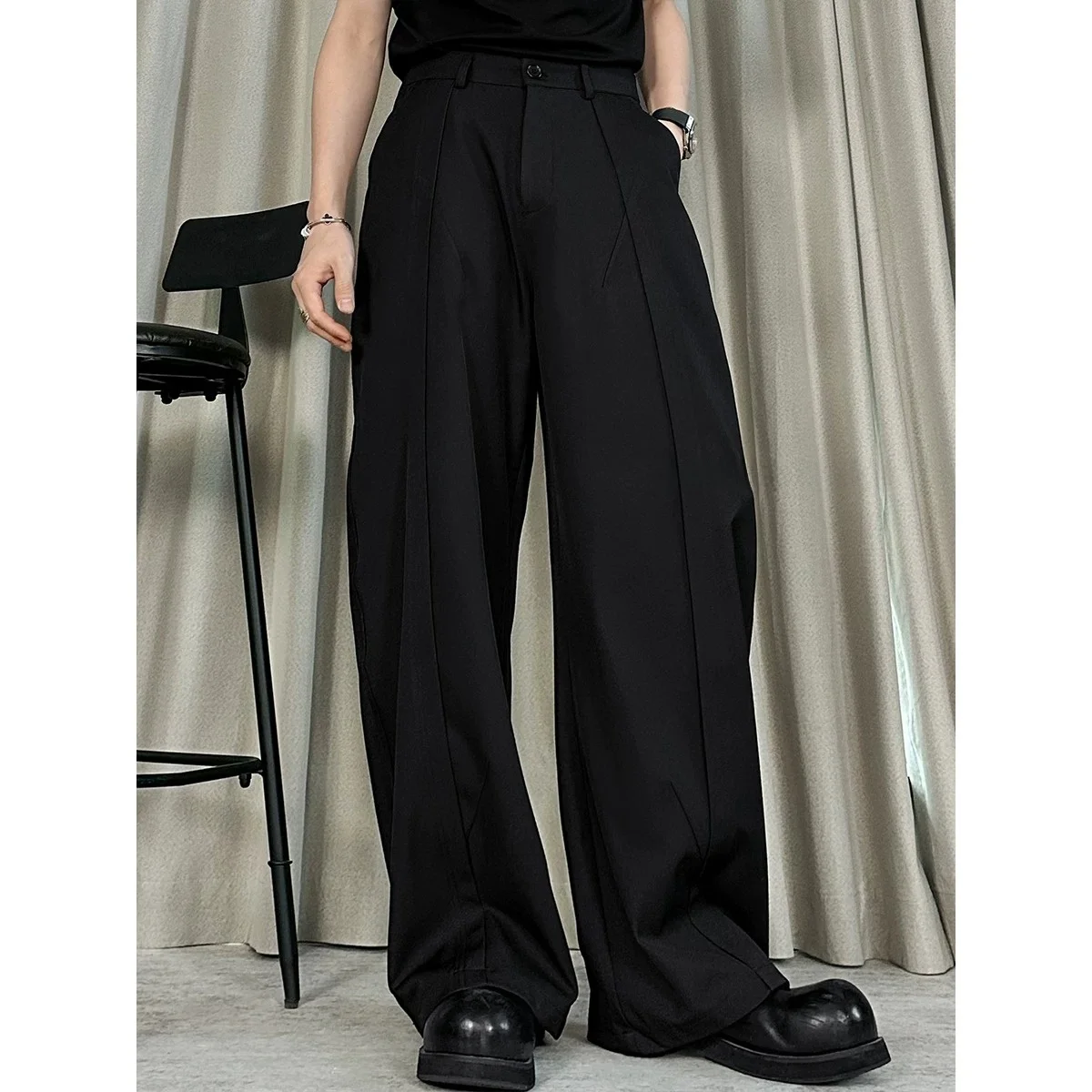 Spring Summer Men's Slim Fit Casual Pants Thin Cool Breathable Drapey Knife  West Pants 3D Tailoring Loose Comfortable
