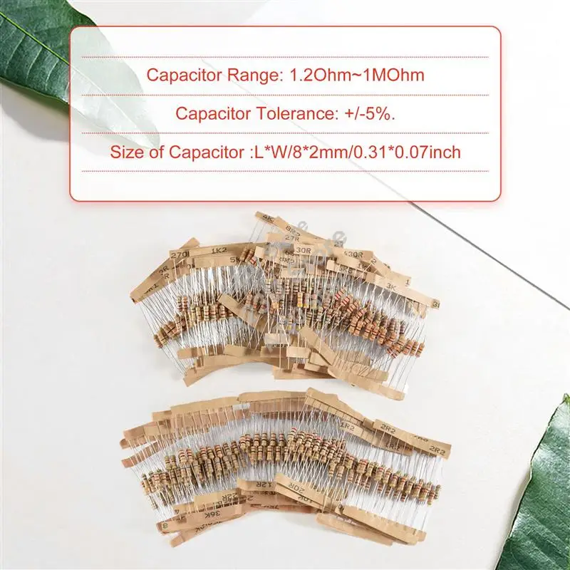 500 قطعة 50 قيم 1/2 واط 0.5 واط 5% مقاومات فيلم الكربون مجموعة متنوعة-ساخن #1