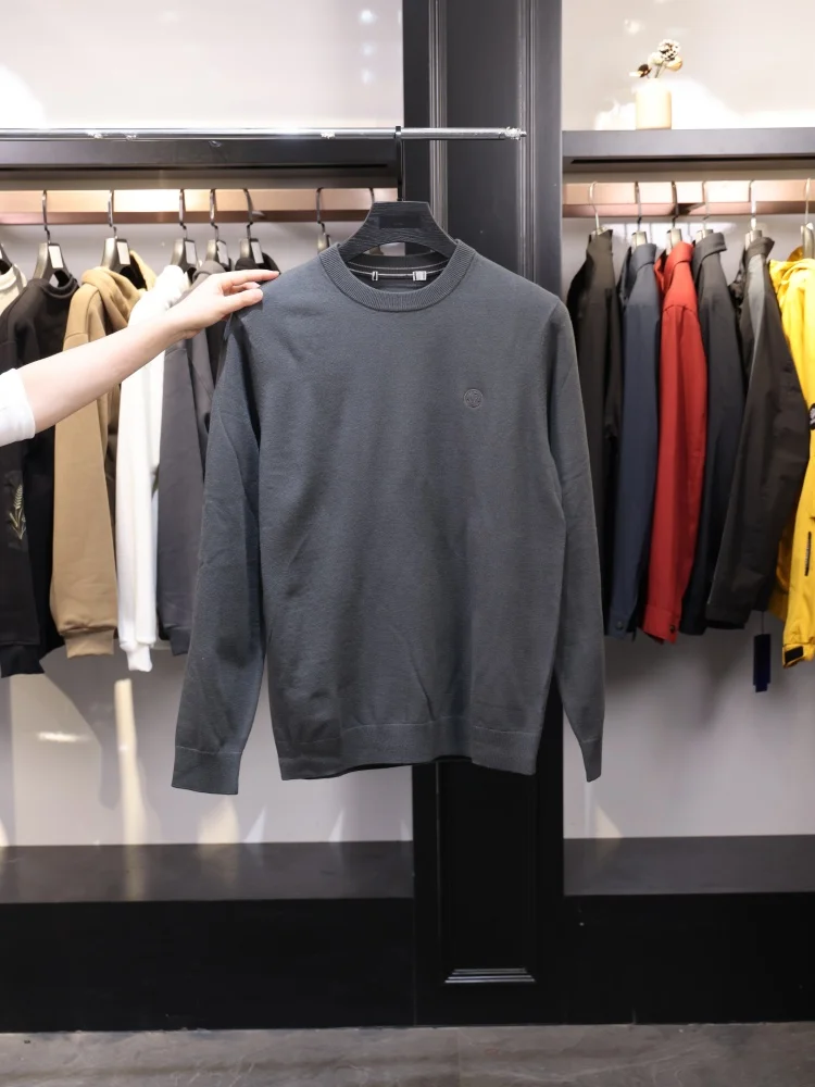 

Мужской вязаный свитер Homesick с круглым вырезом, вышивкой, приталенный, из смесовой шерсти, с длинным рукавом, повседневный стиль, полиэстер, нейлон, акрил