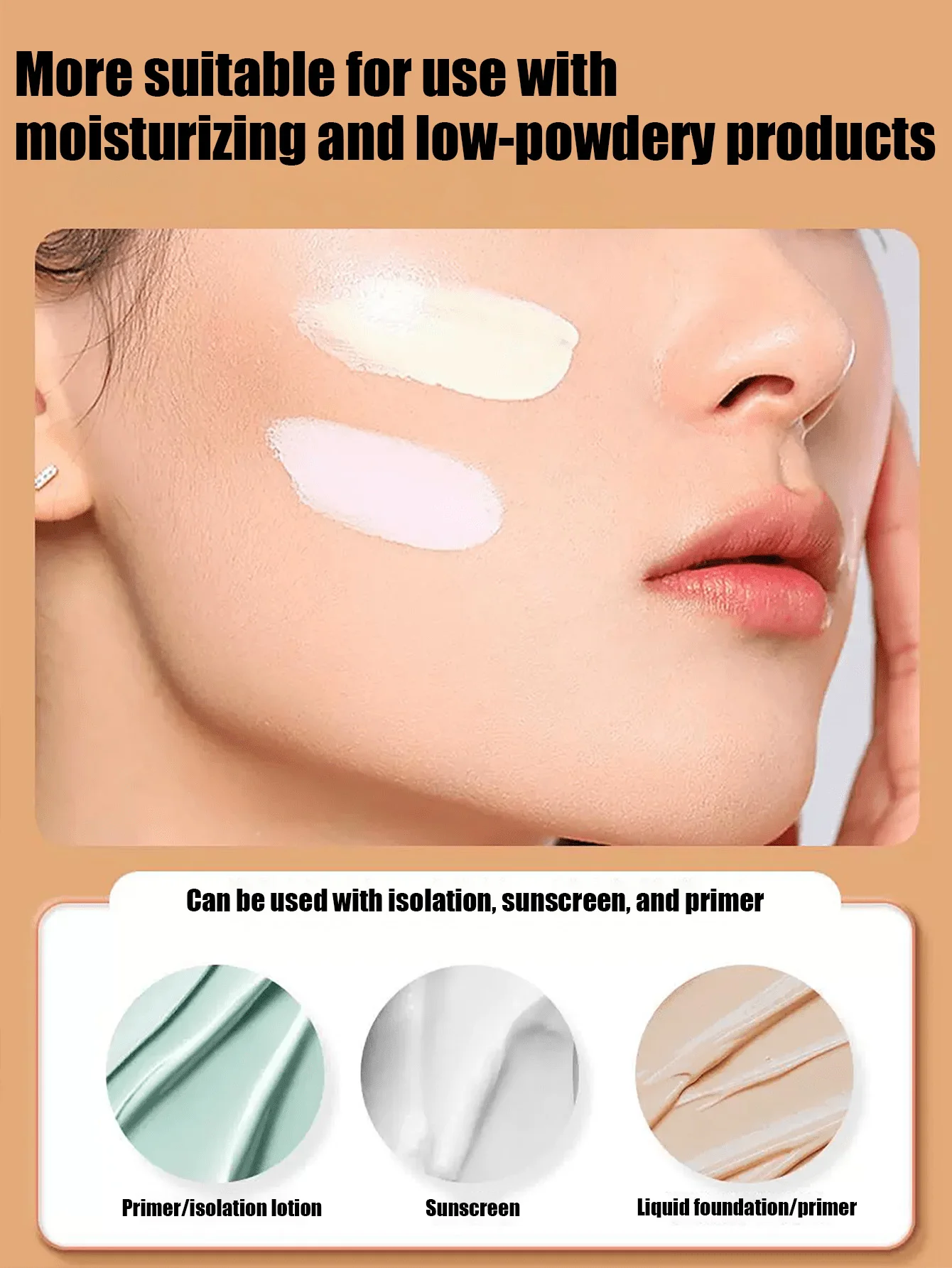 【2024 موديل جديد】مجموعة مكونة من 6 قطع من بودرة السيليكون |     أدوات التجميل المحمولة للسفر التي لا تجذب الغبار |     كريم أساس كونسيلر تاتش أب |     قابل للغسل وإعادة الاستخدام