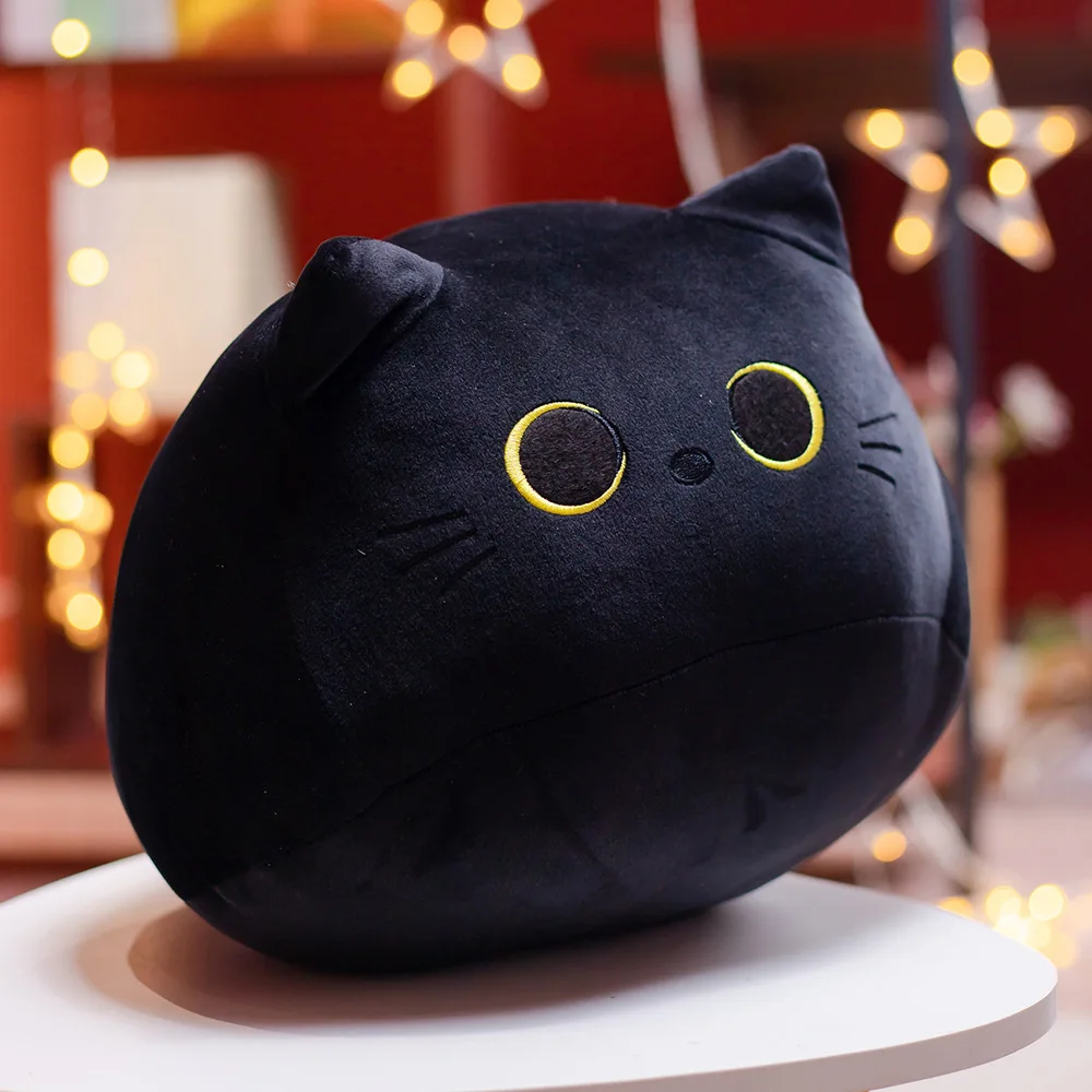 1pc Black Cat Plush Toy Soft Kawaii Plushie Anime Pillows Lovely Cartoon Animal Stuffed Doll Girls Valentine Day Gifts Ornaments