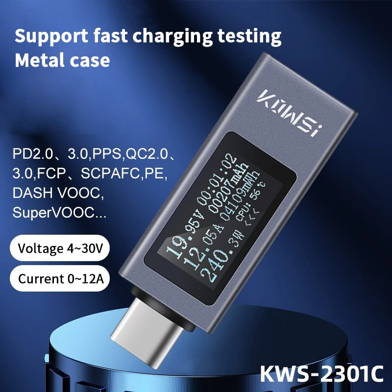 

Precise KWS2301 Многофункциональный цифровой вольтметр 11-в-1, мобильное зарядное устройство с детектором постоянного тока