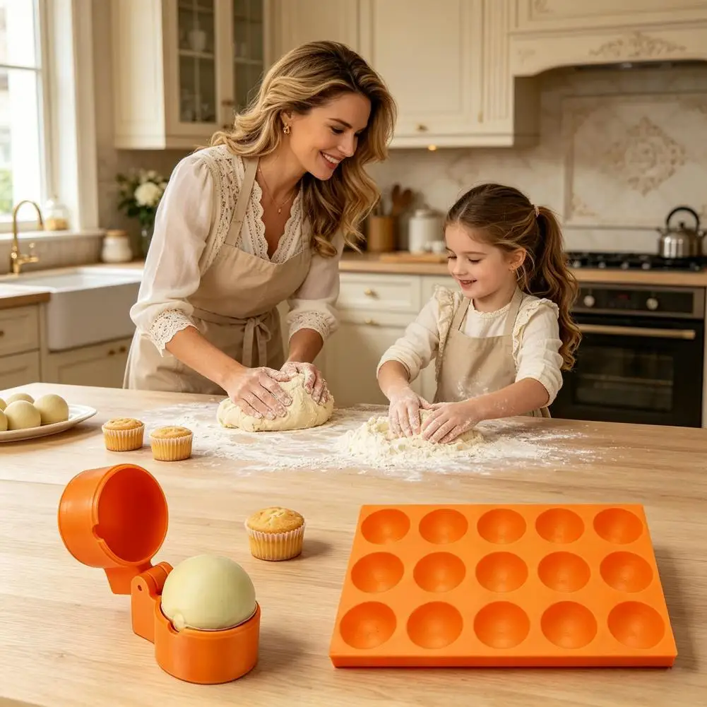 Push Type Cake Mold Silicone Cake Mold Ball Shaped Tray with 15 Molds Push-type Tool 3d Printed Round Cake Pop Cutter for Baking view 4
