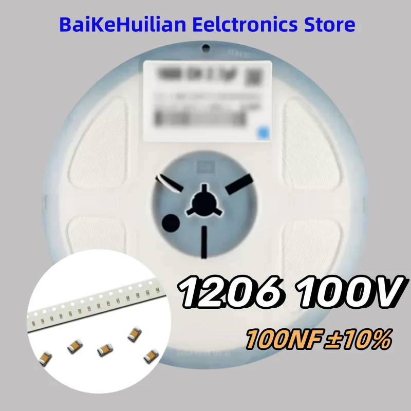 1 reel 100NF (104K) 0.1UF chip capacitor 1206 100V accuracy ± 10%