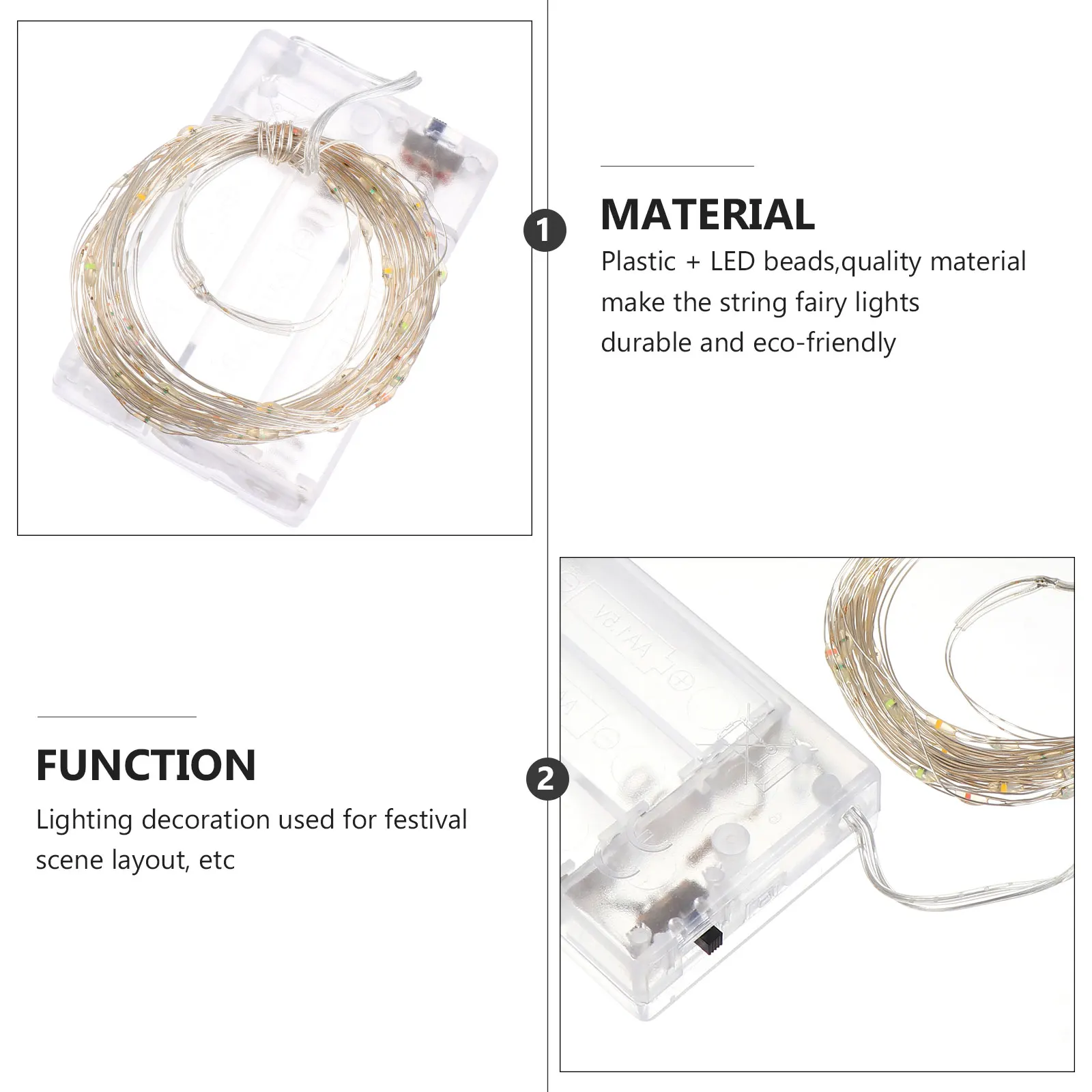 

4Pcs LED Decorative String Lights Bright Low Power Fairy Lamp String Ideal for Party Wedding Garden Home Room Decoration