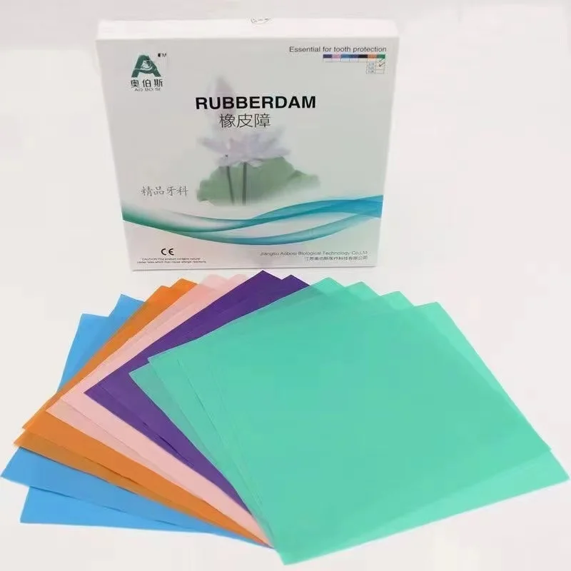 Dental Rubber Dam Sheet Natural Latex Rubber barrier Dams 5*5/6*6