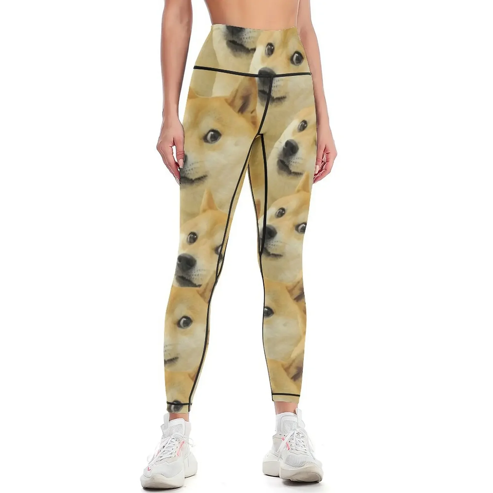 

Doge WOW Pattern Shiba Inu Doggo dog meme montage HD High Quality Online Store Leggings Women's pants Womens Leggings