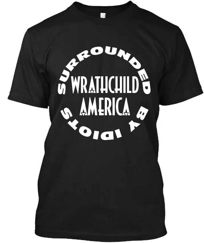 Wrathchild America Surrounded by Idiots American Logo T-Shirt S-4XL High Quality 100%Cotton Short Sleeve