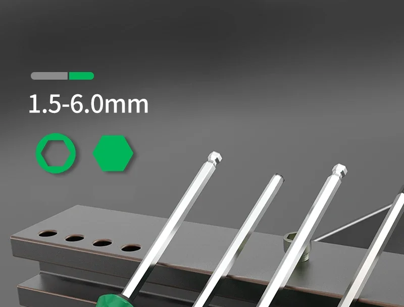 LAOA 1 Stück Sechskant-Schraubendreher S2 Präzisions-Sechskantschraubendreher Magnetisch 1,5/2,0/2,5/3/4/5/6 LA614H/LA62200 Serie – Detail 6