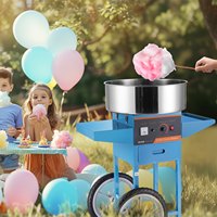 VEVOR Electric Cotton Candy Machine with Cart and No Bubble Cover,1000W Floss Maker Perfect for Home,Kids Birthday,Family Party