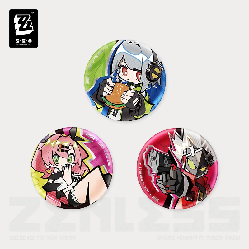 Original ZZZ New Erido Gentle House Q ver Badge Anby Nicole Billy 58mm Zenless Zone Zero in Stock