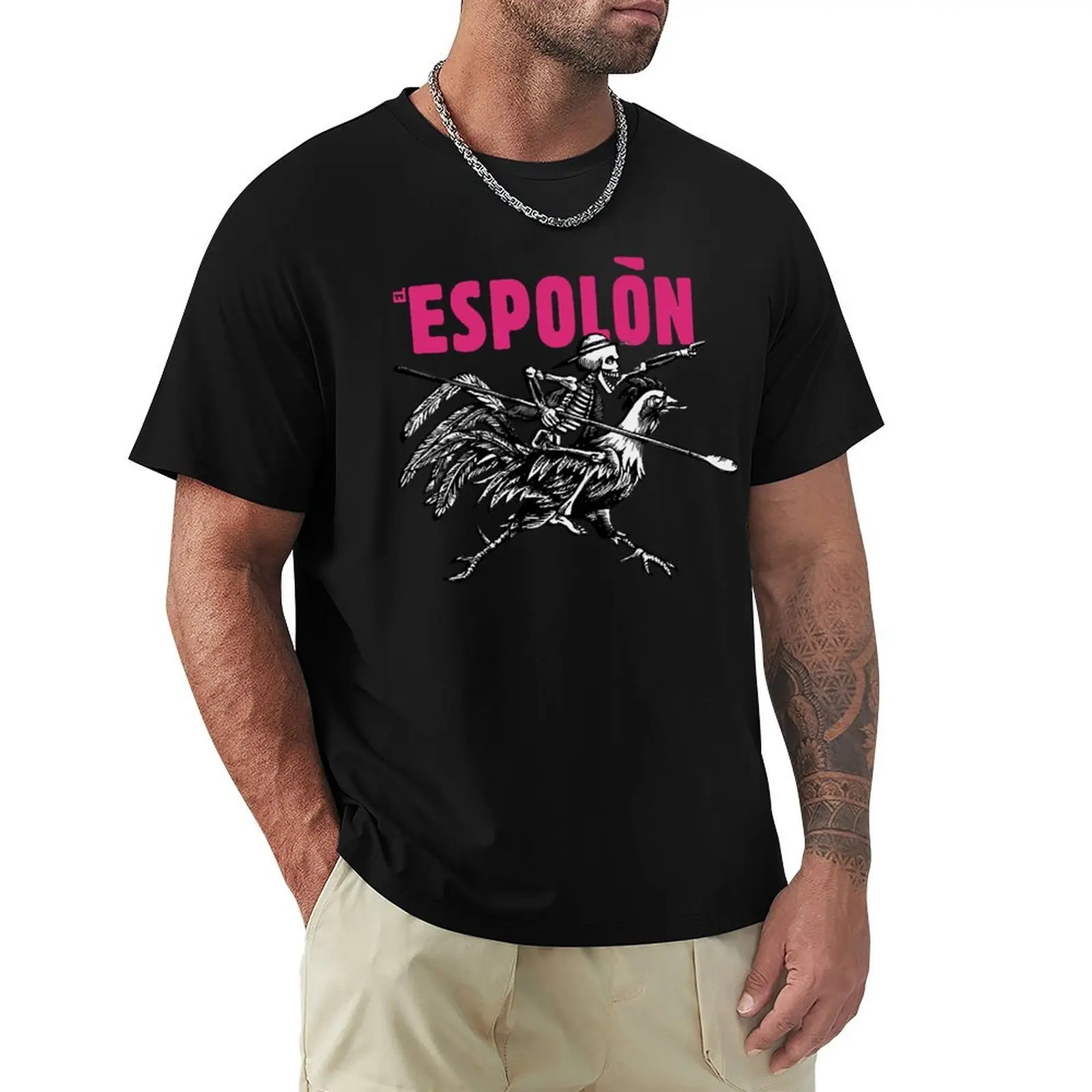 Camiseta con logo de el espolon tequila, camiseta transpirable de manga corta para gimnasio
