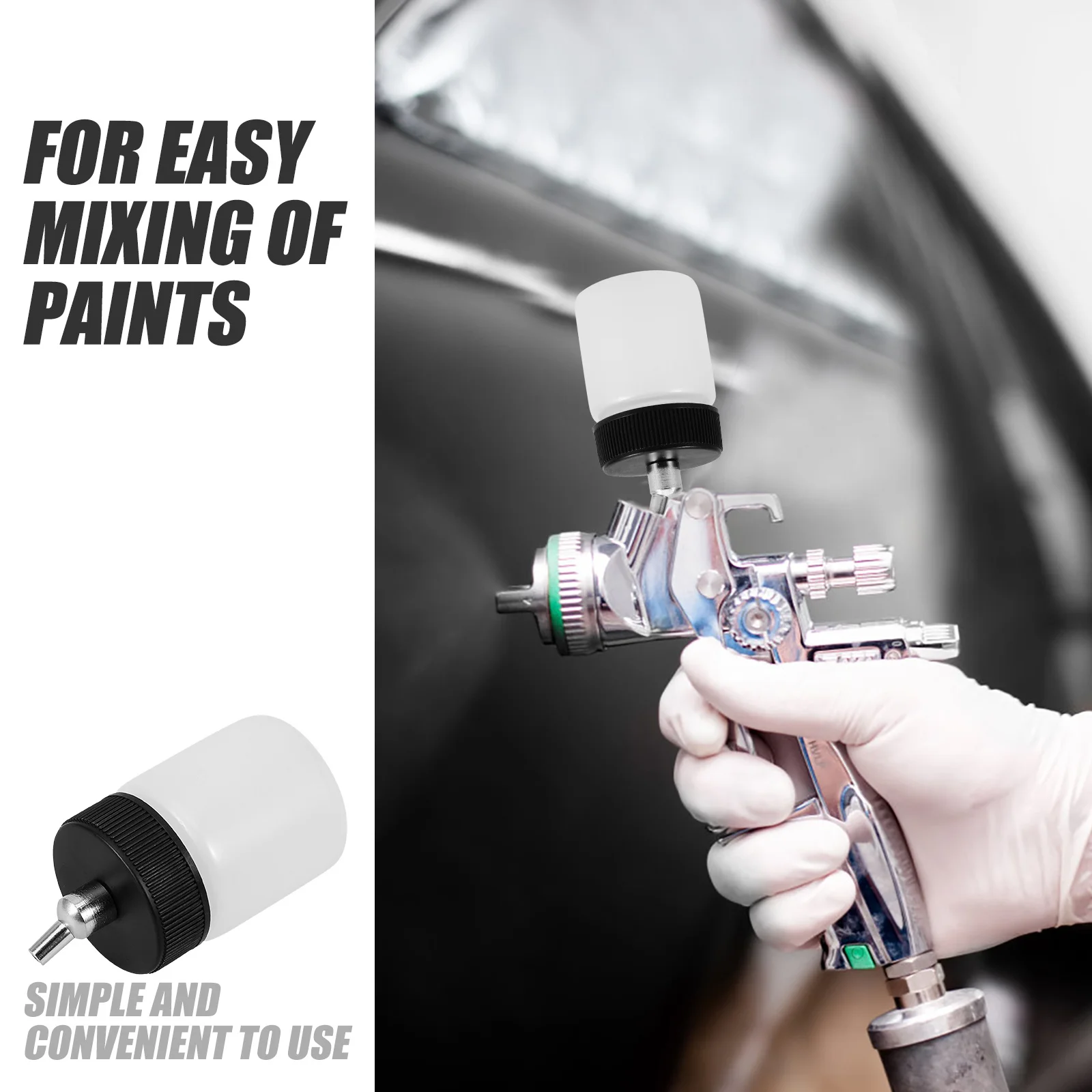 

2Pcs Refillable Spray Paint Cup Plastic Airbrush Pigment Bottle Detachable Large Capacity Convenient Airbrush Paint Container