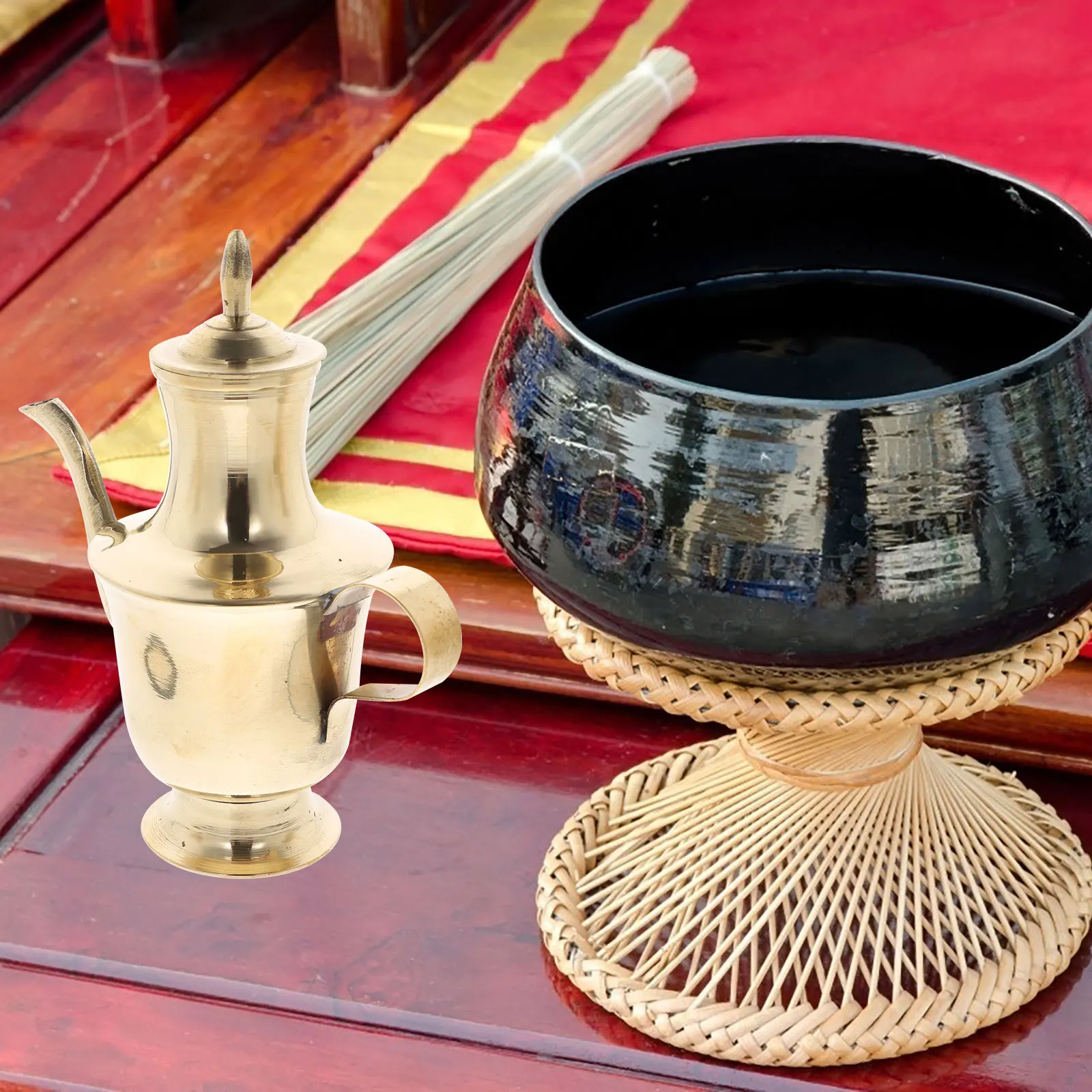 

1Pcs Retro Copper Pot Home Decor Versatile Tabletop Gift Buddhism Interior Design Pot